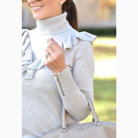 Jcrew Tippi Ruffle Turtleneck Sweater 